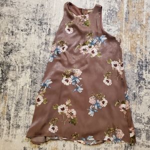 Final Touch Women's Grey-Purple Mauve Floral Sleeveless short dress in sz Large